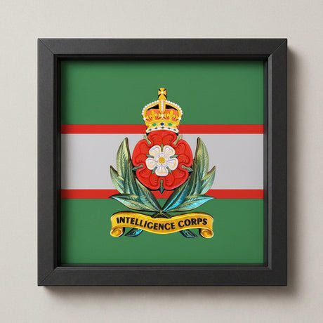Intelligence Corps King's 3D Cap Badge Display Frame 