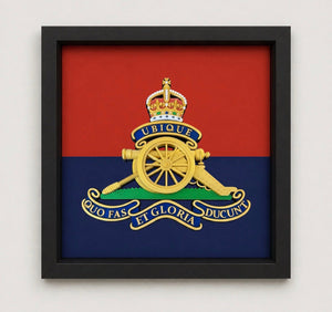 Royal Artillery King's Crown Cap Badge Display Frame