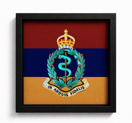 Royal Army Medical Corps King's 3D Cap Badge Display Frame