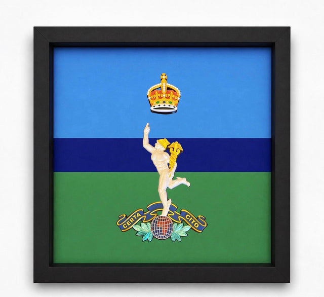 Royal Corps of Signals 3D Cap Badge Display Frame – King's Crown
