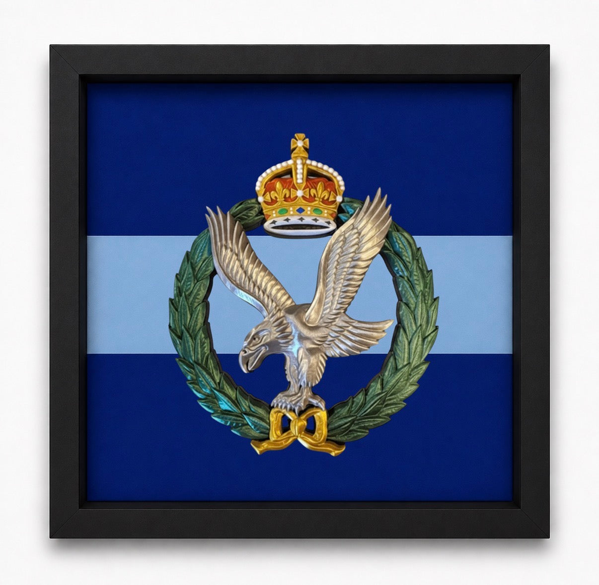 Army Air Corps King's Crown 3D Cap Badge Display Frame