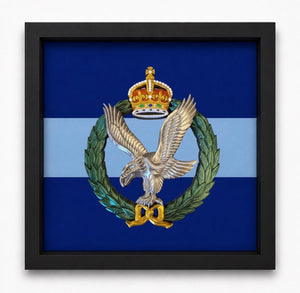 Army Air Corps King's Crown 3D Cap Badge Display Frame