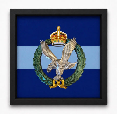 Army Air Corps King's Crown 3D Cap Badge Display Frame