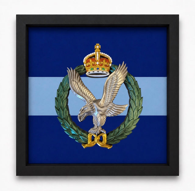 Army Air Corps King's Crown 3D Cap Badge Display Frame