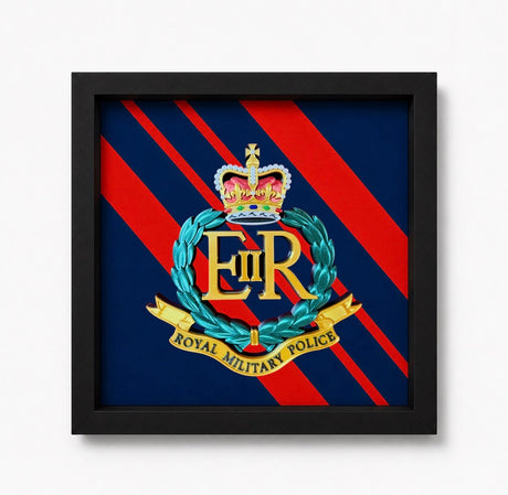 Royal Military Police Queen's Crown 3D Cap Badge Display Frame