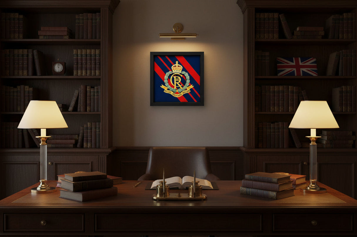 Royal Military Police King's Crown 3D Cap Badge Display Frame