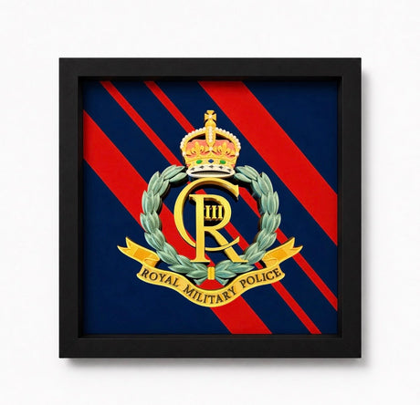 Royal Military Police King's Crown 3D Cap Badge Display Frame