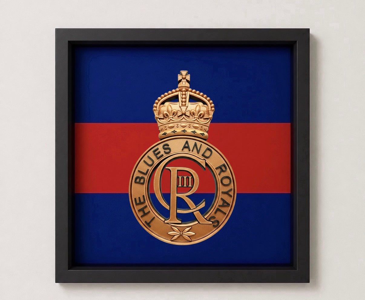 Blues and Royals 3D King's Crown Cap Badge Display Frame