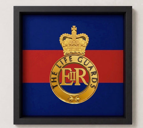 Life Guards Queen's Crown 3D Cap Badge Display Frame