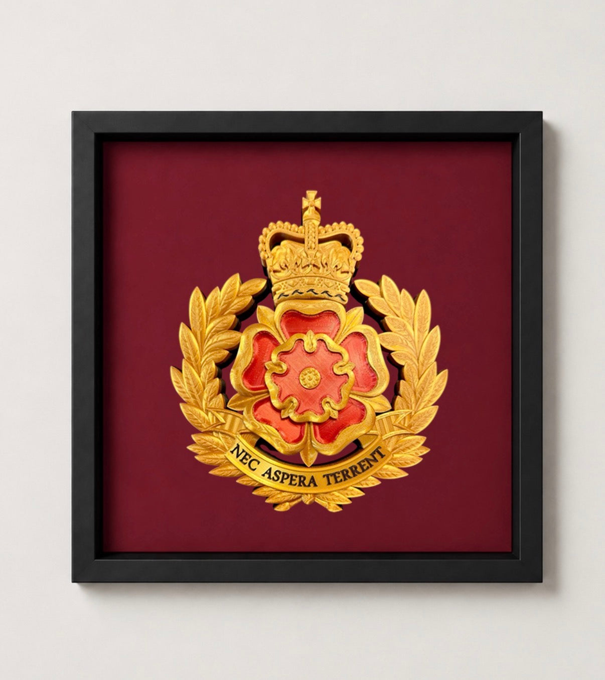 Duke of Lancaster's Regiment Queen's Crown 3D Cap Badge Display Frame