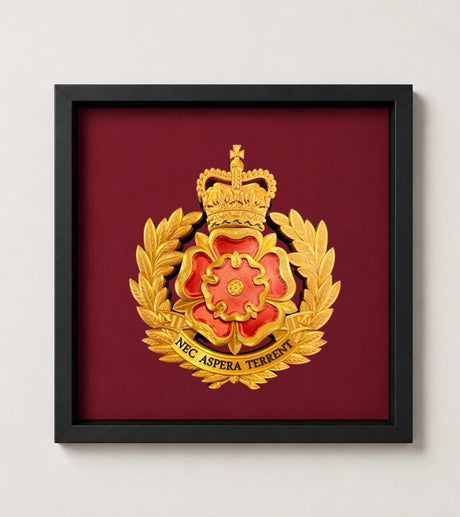 Duke of Lancaster's Regiment Queen's Crown 3D Cap Badge Display Frame