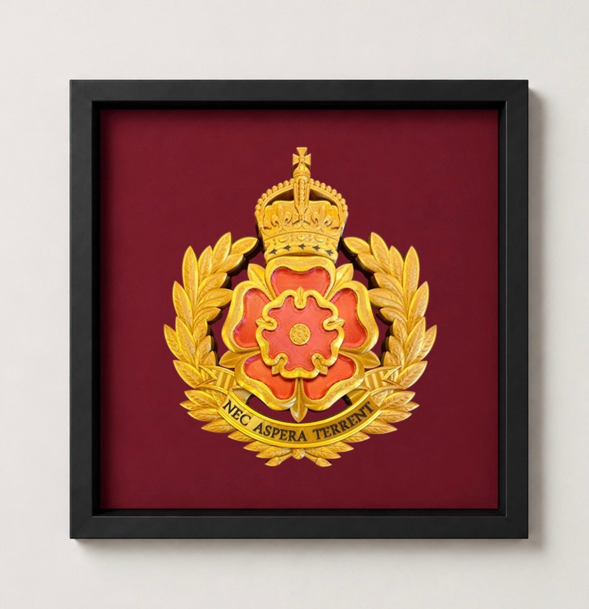 Duke of Lancaster's Regiment King's Crown 3D Cap Badge Display Frame