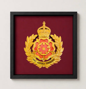 Duke of Lancaster's Regiment King's Crown 3D Cap Badge Display Frame