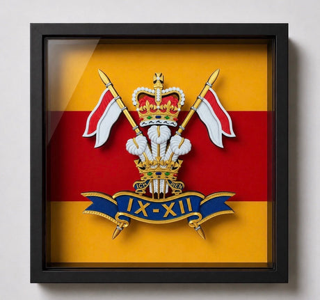 9th/12th Royal Lancers Cap Badge (Prince of Wales) Display Frame