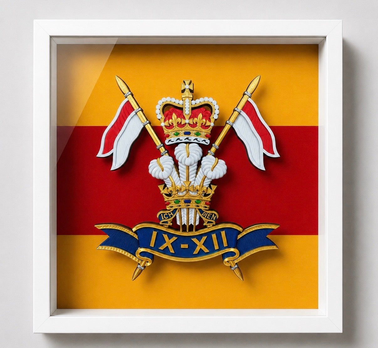 9th/12th Royal Lancers Cap Badge (Prince of Wales) Display Frame