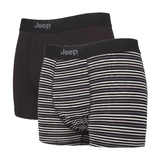 Jeep 2 Pack Mens Soft Natural Bamboo Fibres Comfortable Fitted Boxer Shorts