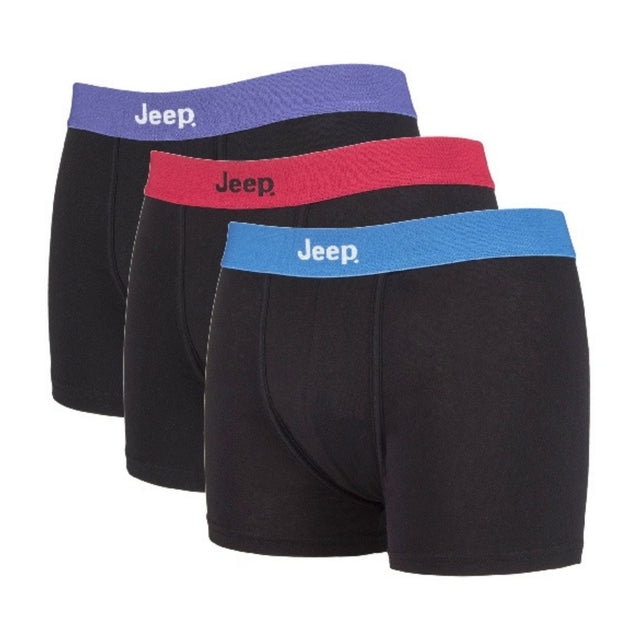 Jeep 3 Pack Mens Cotton Rich Blend Everyday Fitted Boxer Shorts
