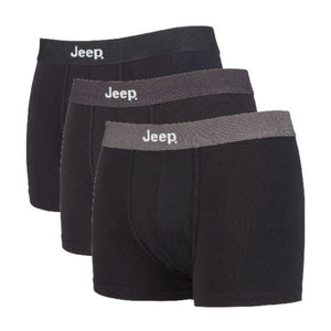 Jeep 3 Pack Mens Cotton Rich Blend Everyday Fitted Boxer Shorts