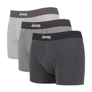 Jeep 3 Pack Mens Cotton Rich Blend Everyday Fitted Boxer Shorts