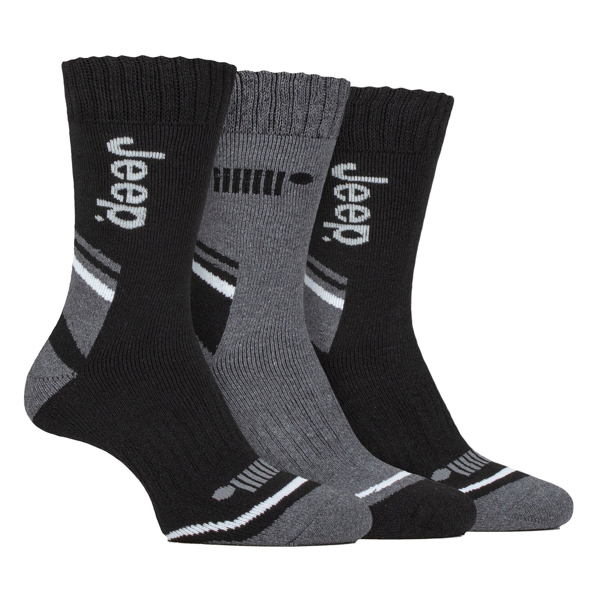 Jeep 3 Pack Mens Walking Boot Socks Performance Outdoor Socks for Hiking