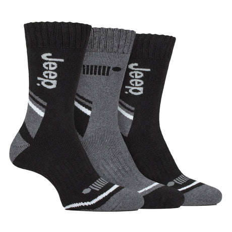 Jeep 3 Pack Mens Walking Boot Socks Performance Outdoor Socks for Hiking