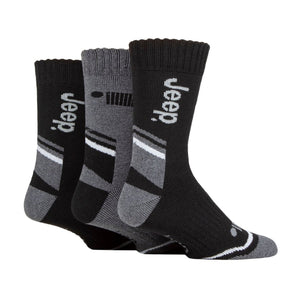 Jeep 3 Pack Mens Walking Boot Socks Performance Outdoor Socks for Hiking