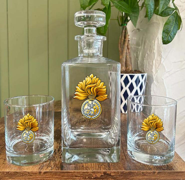 Royal Regiment Fusiliers Crest  - Decanter (New King's Crown)