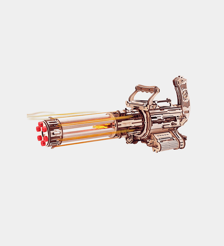 Rotating-Barrel Machine Gun 3D Wooden Gatling Gun