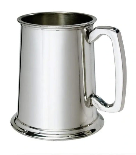 Polished One Pint Pewter Tankard