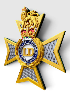 The Light Dragoons Cap Badge Wall Display – Queen's Crown | Officially Licensed