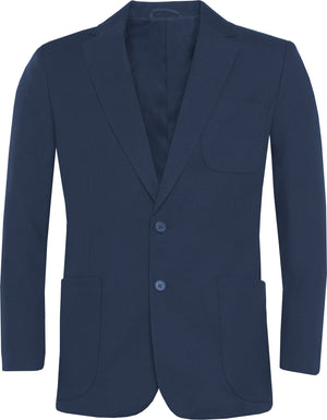 Navy blue blazer on a white background