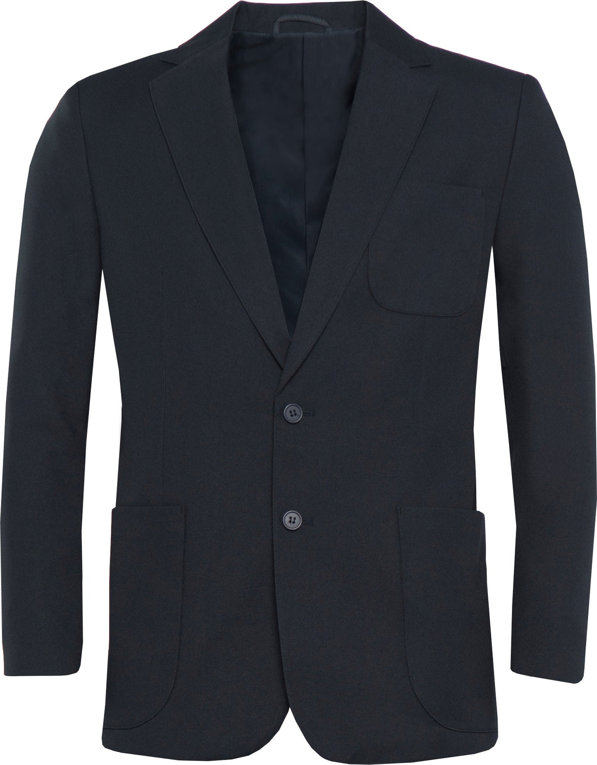 Navy blue blazer on a white background