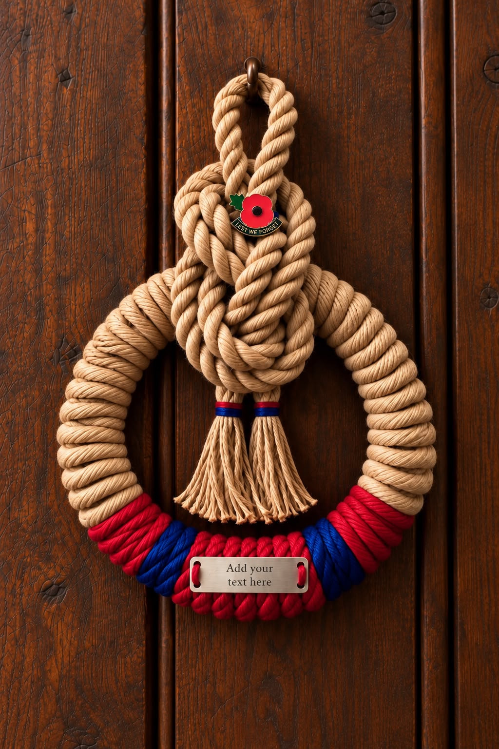 Royal Engineers Handcrafted Commemorative Rope Wreath - Made in Dorset