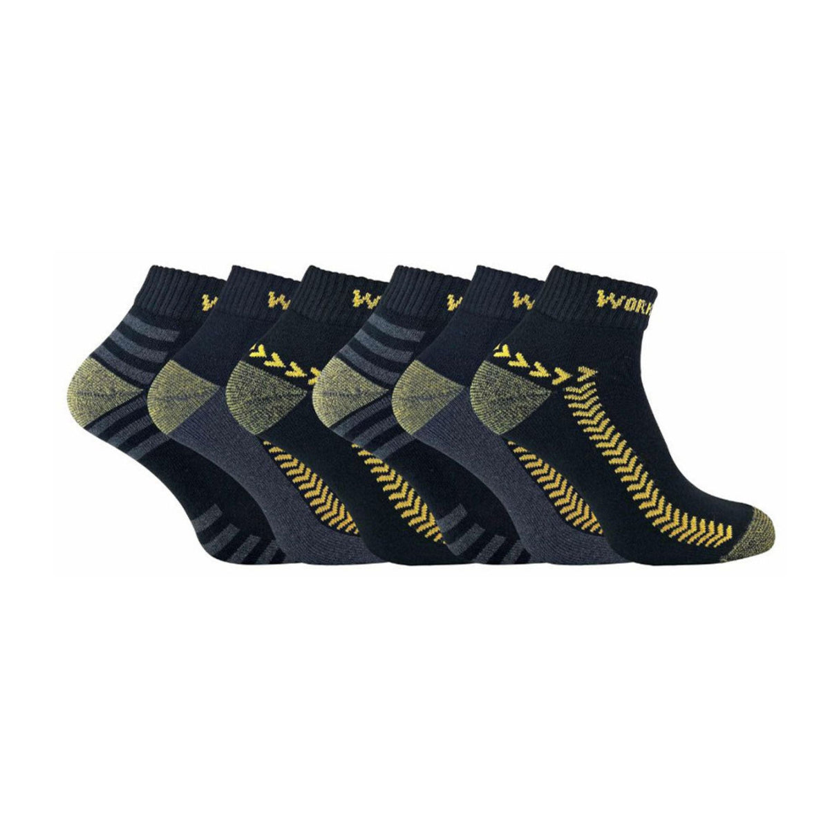 Storm Ridge 6 Pack Mens Cotton Anti Sweat Low Cut Work Socks for Steel Toe Boots