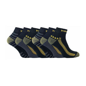 Storm Ridge 6 Pack Mens Cotton Anti Sweat Low Cut Work Socks for Steel Toe Boots