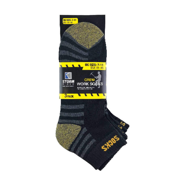 Storm Ridge 6 Pack Mens Cotton Anti Sweat Low Cut Work Socks for Steel Toe Boots