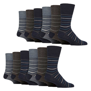 12 Pairs Mens Cotton Socks Patterned Soft Non-Binding Everyday Socks