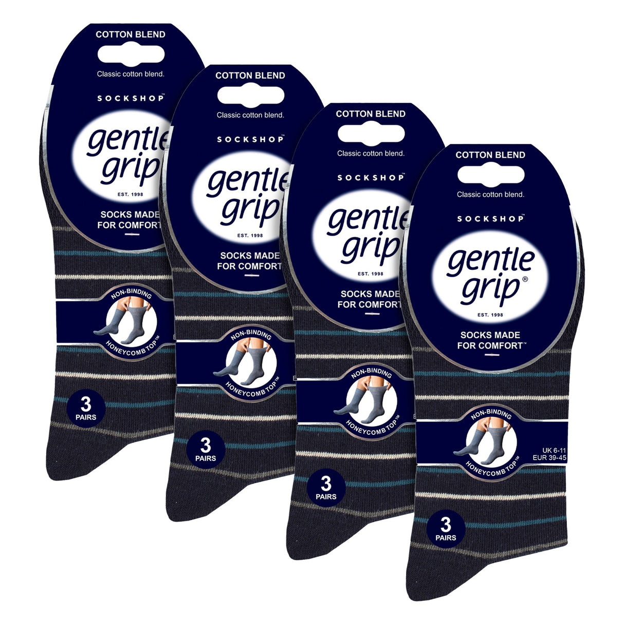 12 Pairs Mens Cotton Socks Patterned Soft Non-Binding Everyday Socks