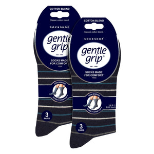 6 Pairs Mens Cotton Socks Patterned Soft Non-Binding Everyday Socks