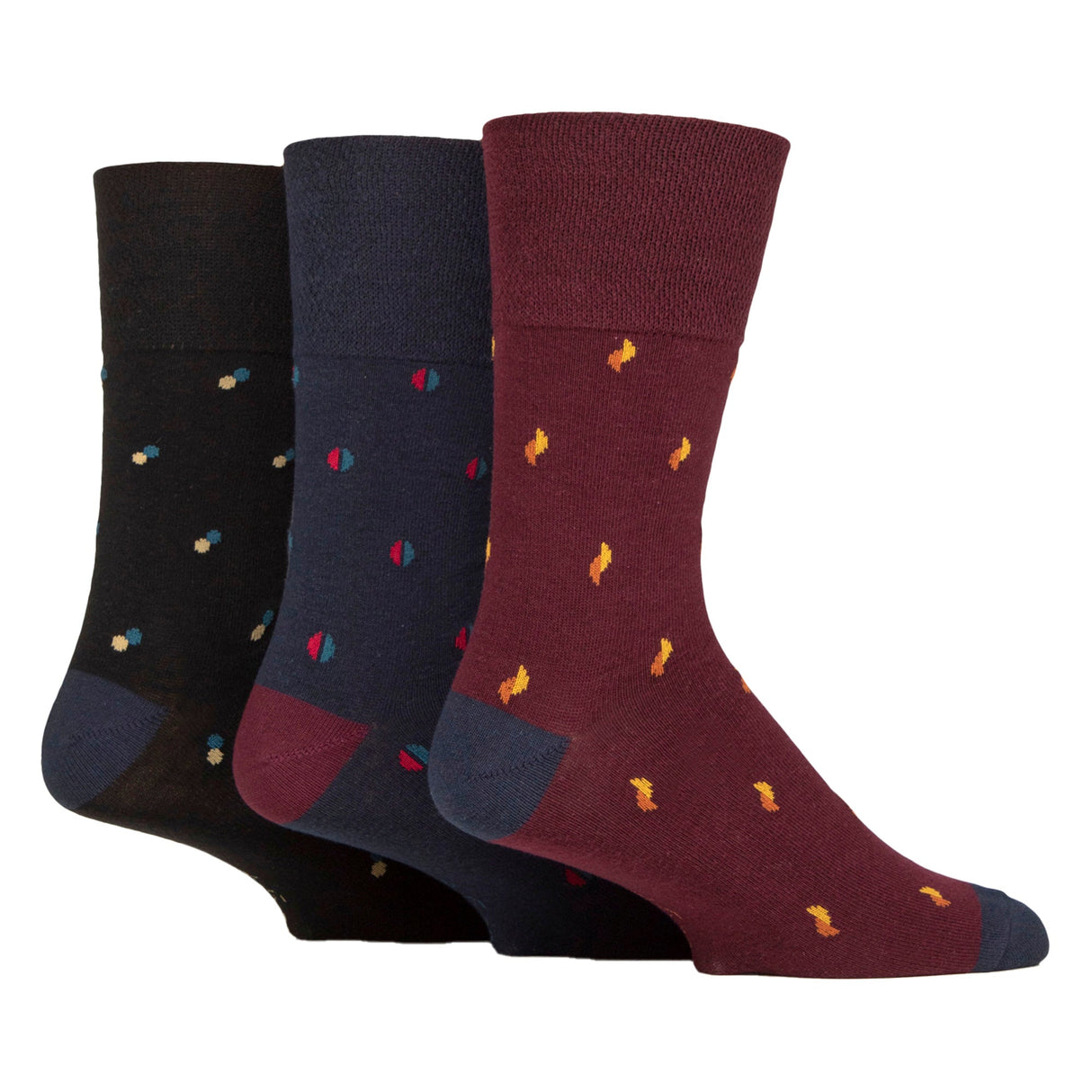 12 Pairs Mens Cotton Socks Patterned Soft Non-Binding Everyday Socks