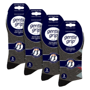 12 Pairs Mens Cotton Socks Patterned Soft Non-Binding Everyday Socks