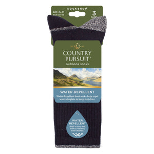 3 Pairs Mens Water Repellent Midweight Outdoor Socks for Hiking & Walking