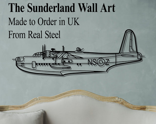 The Sunderland Plane Metal Wall Art