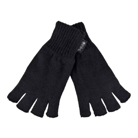 Mens Black 3M Thinsulate Insulation Lined Fingerless Gloves