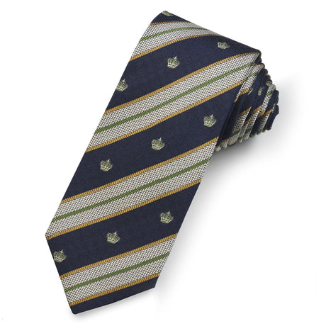 Crown In Green Silk Reppe Tie