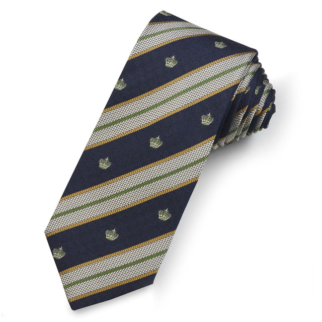 Crown In Green Silk Reppe Tie