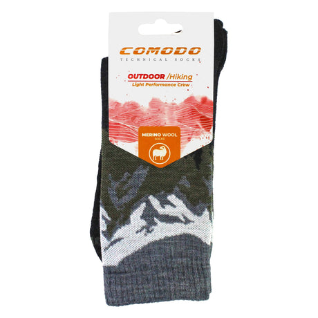 Mens Ladies Light Performance Crew Merino Wool Socks Trekking Socks