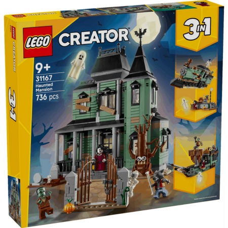 Lego Creator 3 in 1 31167 Haunted Mansion Rebuildable Set for Ages 9+