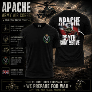 Army Air Corps Apache Double Side Printed T-Shirt