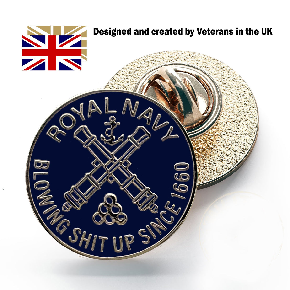 Royal Navy Pin Badge “Blowing S**t Up Since 1660” Military Humour